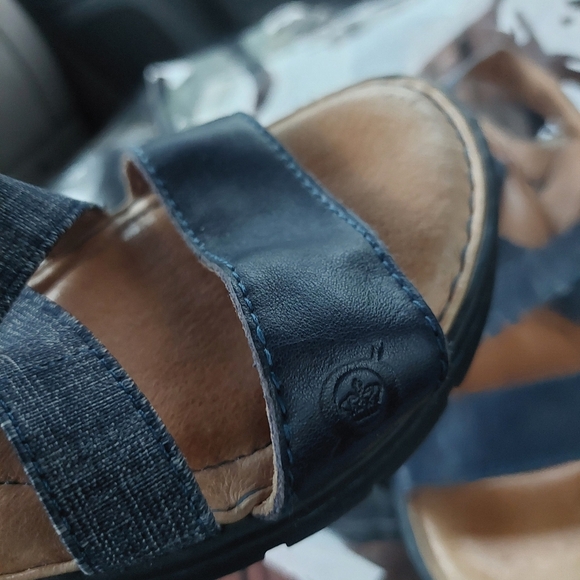 BORN Denim BLUE Sandals Women Sz 8 Leather. ( Bag D) - Picture 3 of 8